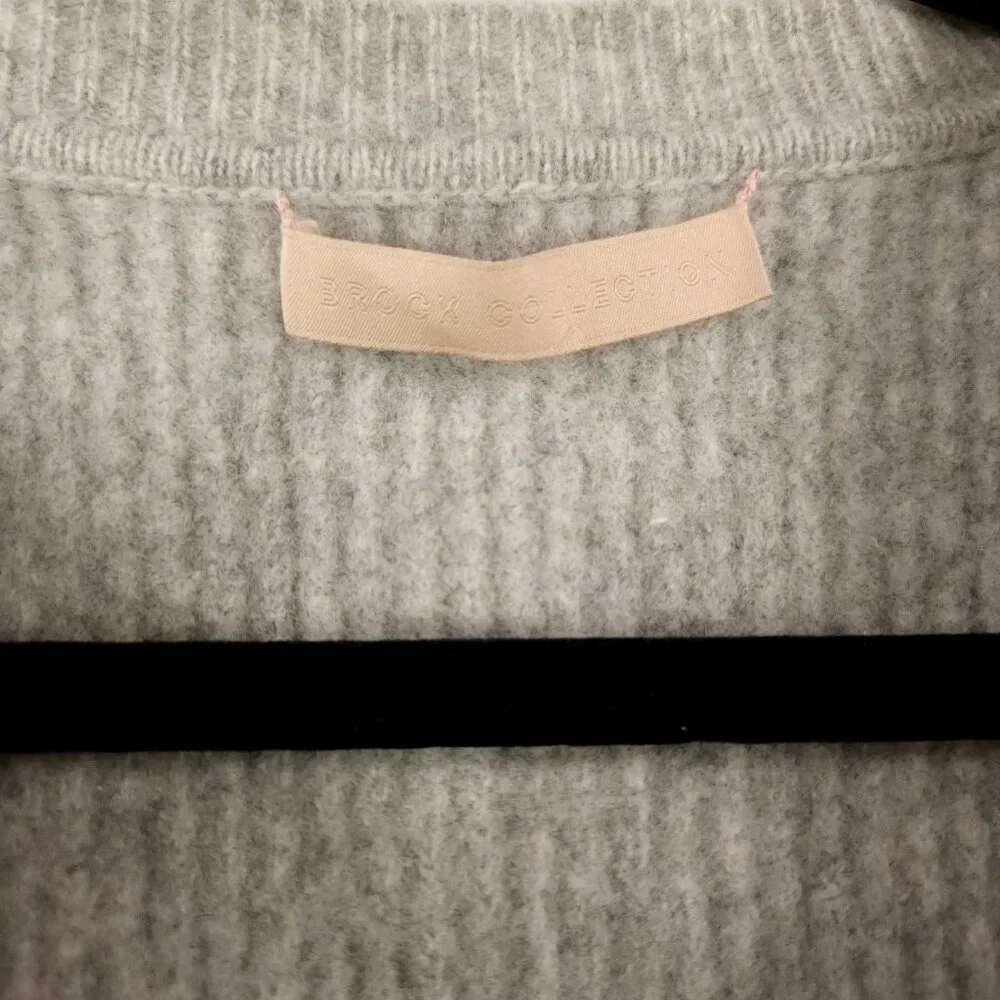 Brock Collection Longline Cardigan Wool Cashmere Size XS Made In Italy Ribbed_5
